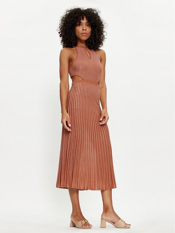 TWINSET TWINSET Ljetna haljina 241TT3070 Smeđa Slim Fit