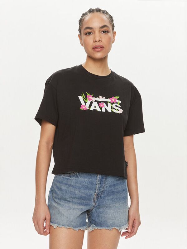 Vans Vans T-shirt Fleurs Os Crop Ss VN000JG7 Crna Regular Fit
