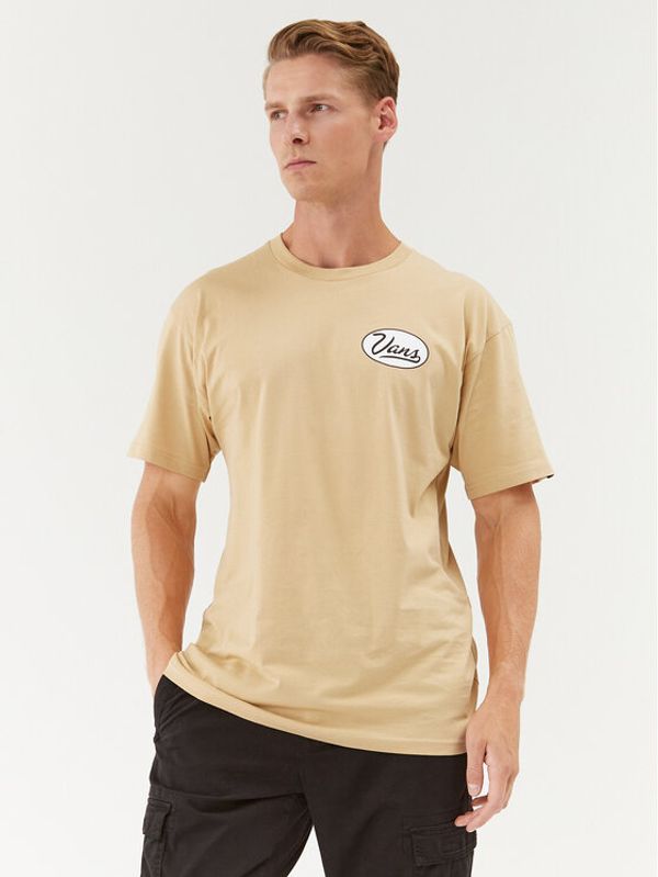 Vans Vans T-shirt Gas Station Logo Ss Tee VN0008FB Bež Classic Fit