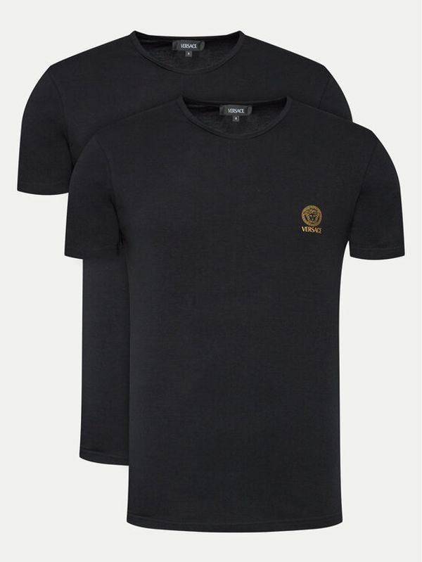 Versace Versace Set 2 majice AU10193 Crna Slim Fit
