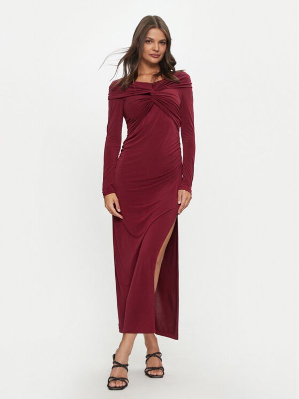 ViCOLO ViCOLO Večernja haljina TS0240 Tamnocrvena Slim Fit