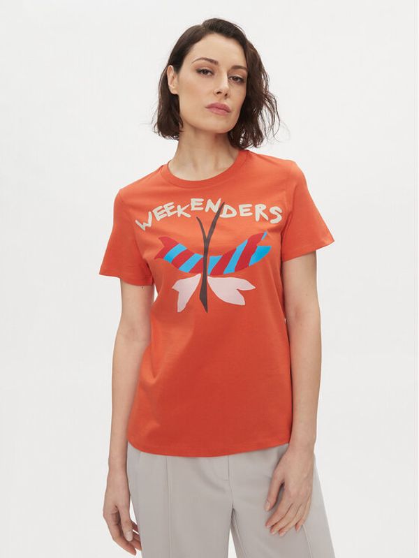 Weekend Max Mara Weekend Max Mara T-shirt Nervi 2415971051650 Narančasta Regular Fit