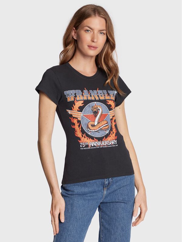 Wrangler Wrangler T-shirt Shrunken Band W7FDDRXV6 112323701 Crna Regular Fit