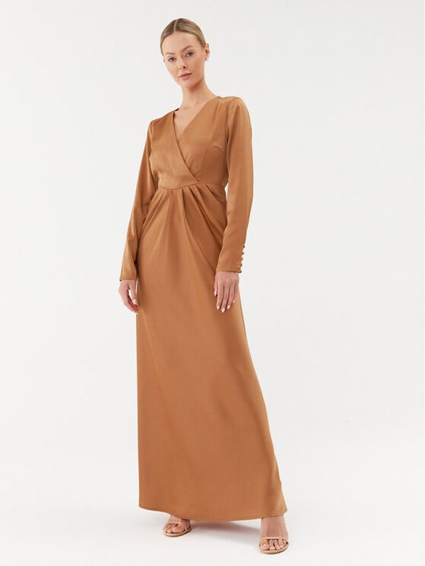 YAS YAS Večernja haljina 26031520 Smeđa Regular Fit