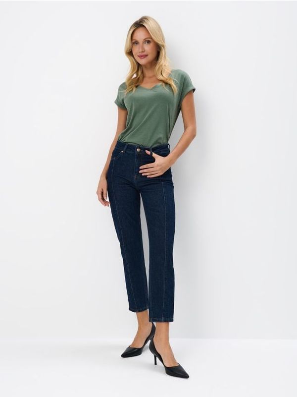 Mohito Mohito - Slim Traperice mom kroja - mornarsko plava