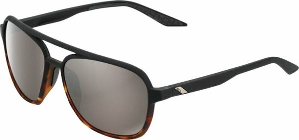 100% 100% Kasia Soft Tact Black Havana Fade/HiPER Silver Mirror Lens