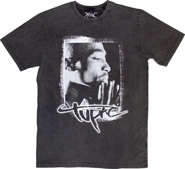 2Pac 2Pac Košulja Spray Photo Stone Wash Unisex Charcoal Grey 2XL