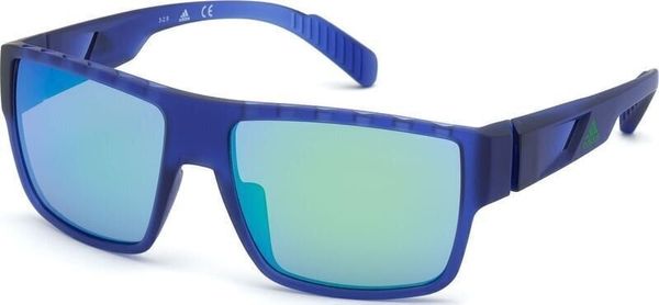 Adidas Adidas SP0006 91Q Transparent Frosted Eletric Blue/Grey Mirror Green Blue Sportske naočale