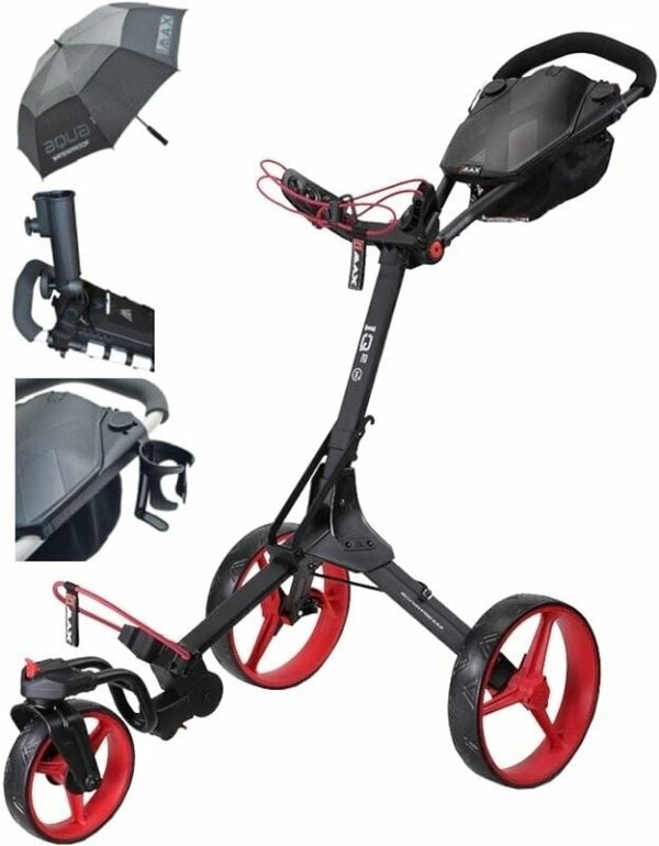 Big Max Big Max IQ² 360 Deluxe SET Phantom Black/Red Ručna kolica za golf