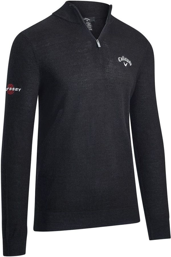 Callaway Callaway 1/4 Blended Mens Merino Sweater Black Ink M