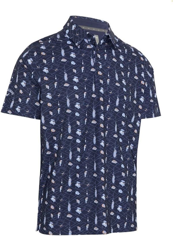 Callaway Callaway All Over Golf Mens Essentials Print Polo Peacoat S