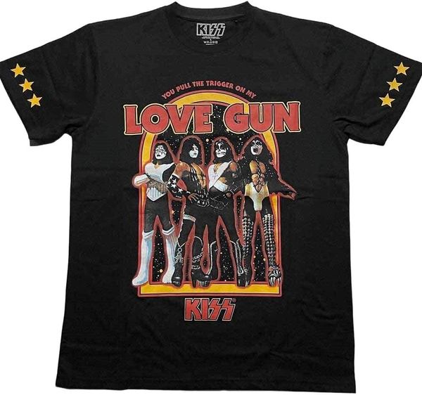 Kiss Kiss Košulja Love Gun Stars Unisex Black L