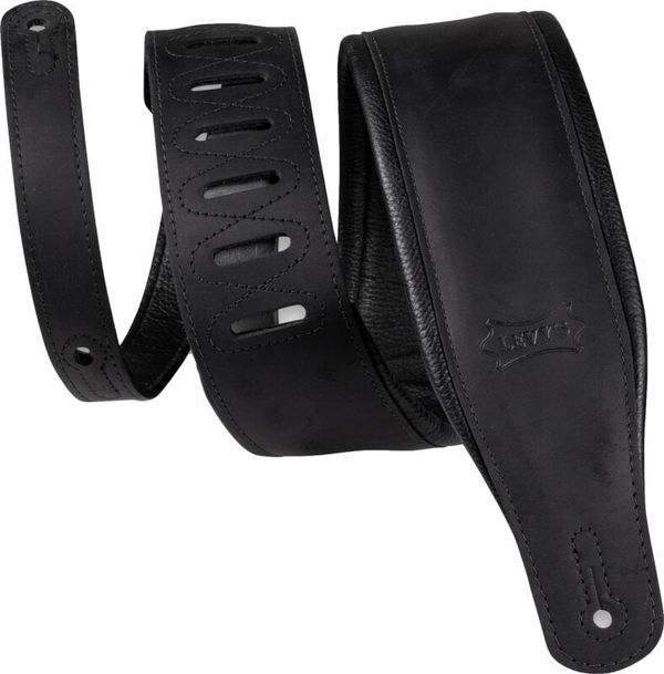 Levys Levys PM32BH Kožnati remen za gitaru Black