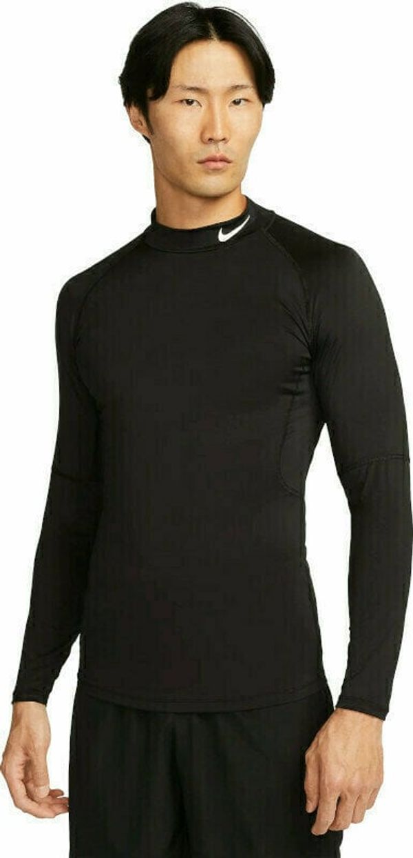 Nike Nike Dri-Fit Fitness Mock-Neck Long-Sleeve Mens Top Black/White XL Majica za fitnes