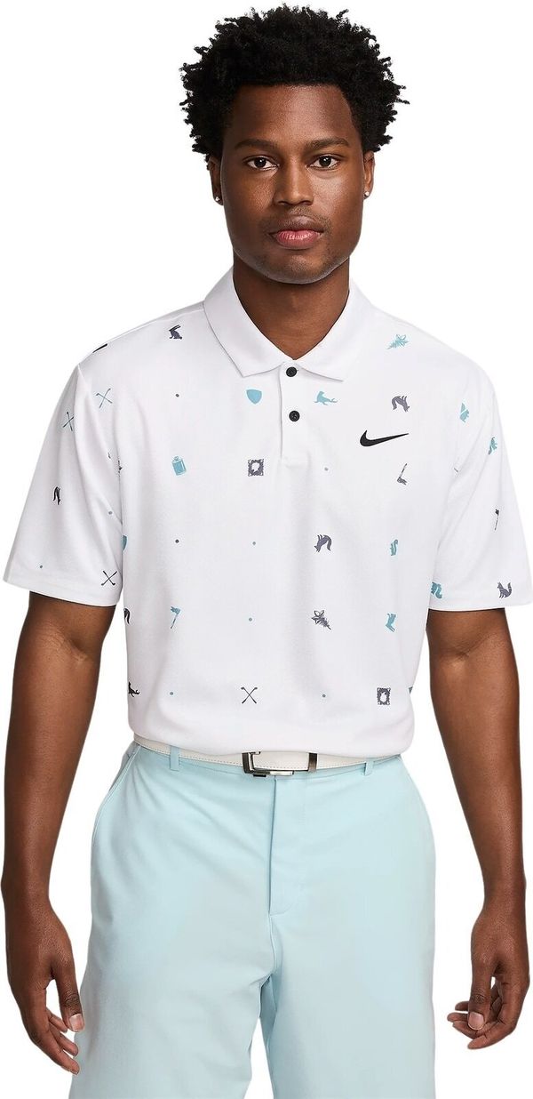 Nike Nike Tour Icon Print White/Black L Polo majica