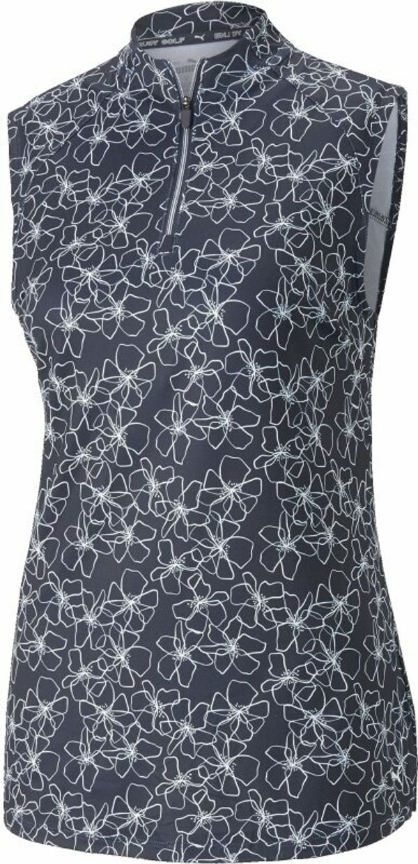 Puma Puma Womens Cloudspun Island Flower Sleeveless Polo Navy Blazer XS