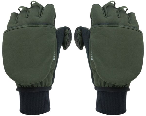Sealskinz Sealskinz Windproof Cold Weather Convertible Mitten Olive Green/Black S Rukavice za bicikliste