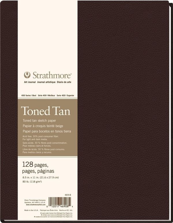 Strathmore Strathmore Serie 400 Toned Tan Hardbound Book Blok za skiciranje 28 x 22 cm 118 g