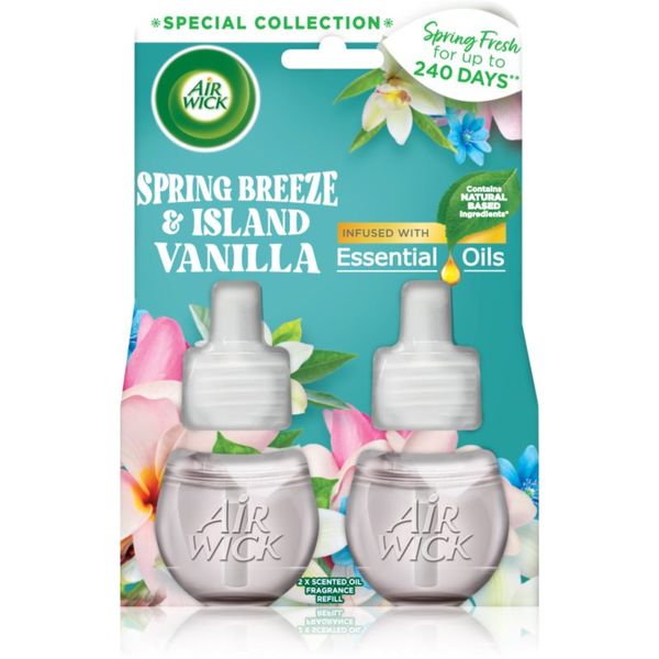 Air Wick Air Wick Spring Fresh Spring Breeze & Island Vanilla električni osvježivač zraka zamjensko punjenje 2x19 ml
