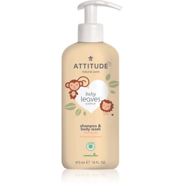 Attitude Attitude Baby Leaves Pear Nectar gel za tuširanje i šampon 2 u 1 za djecu 473 ml