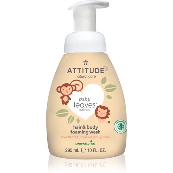 Attitude Attitude Baby Leaves Pear Nectar pjena za pranje 2 u 1 za djecu 295 ml