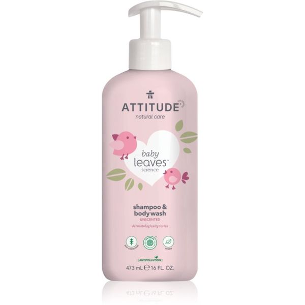 Attitude Attitude Baby Leaves Unscented gel za tuširanje i šampon 2 u 1 za djecu 473 ml