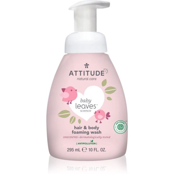 Attitude Attitude Baby Leaves Unscented pjena za pranje 2 u 1 za djecu 295 ml