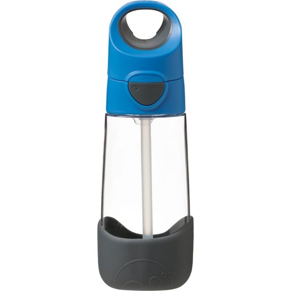 B.Box B.Box Bottle with Straw boca sa slamkom Blue Gray 450 ml