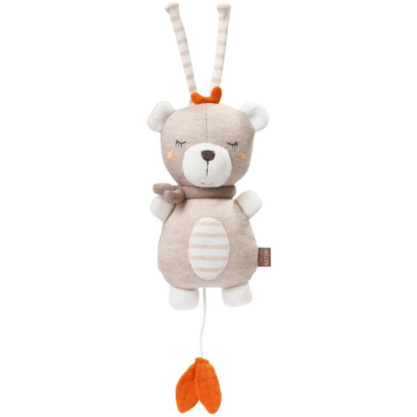 BABY FEHN BABY FEHN fehnNATUR Musical Teddy viseća igračka kontrastnih boja s melodijom 1 kom