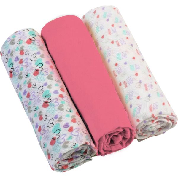 BabyOno BabyOno Diaper Super Soft platnene pelene Pink 70 × 70 cm 3 kom
