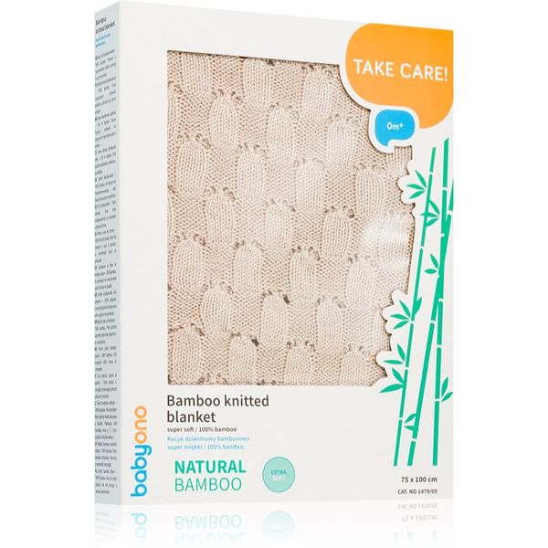 BabyOno BabyOno Take Care Bamboo Knitted Blanket deka Beige 75x100 cm