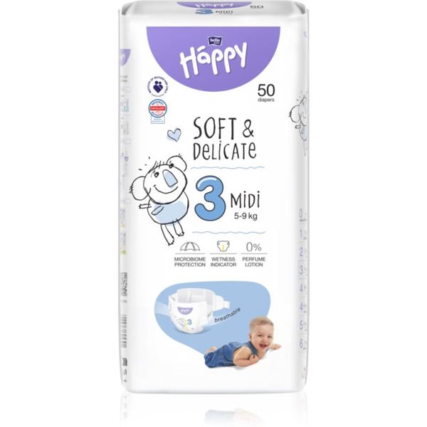 Bella Baby Happy BELLA Baby Happy Soft&Delicate Size 3 MIdi jednokratne pelene 5-9 kg 50 kom