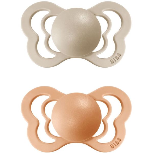 BIBS BIBS Couture Natural Rubber Size 2: 6+ months duda Vanilla / Peach 2 kom
