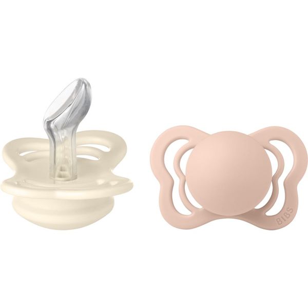 BIBS BIBS Couture Silicone Size 1: 0+ months duda Ivory / Blush 2 kom