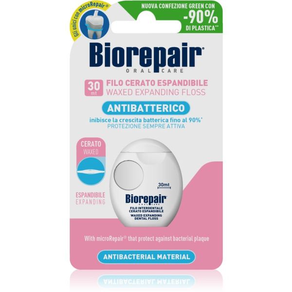 Biorepair Biorepair Dental Floss Waxed Expanding konac za zube s voskom za osjetljive desni Pink 30 m