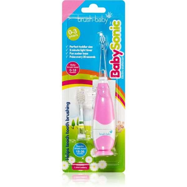 Brush Baby Brush Baby BabySonic električna četkica za zube za djecu 0 – 36 mjeseci Pink 1 kom