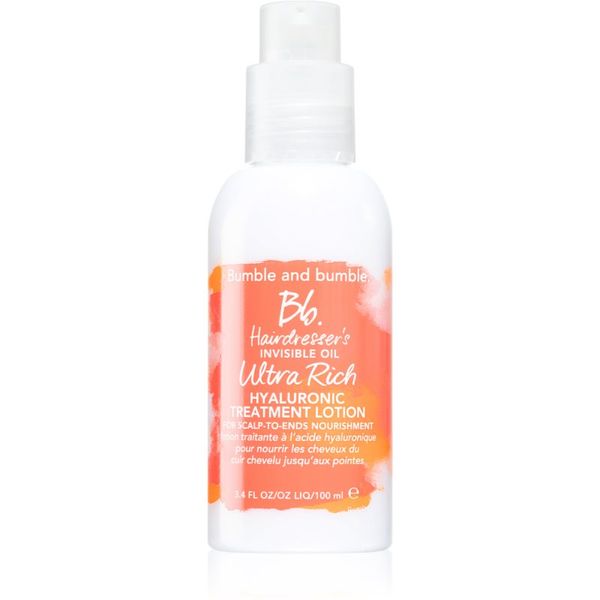 Bumble and Bumble Bumble and bumble Hairdresser's Invisible Oil Ultra Rich Hyaluronic Treatment Lotion njega za hidrataciju bez ispiranja s hijaluronskom kiselinom 100