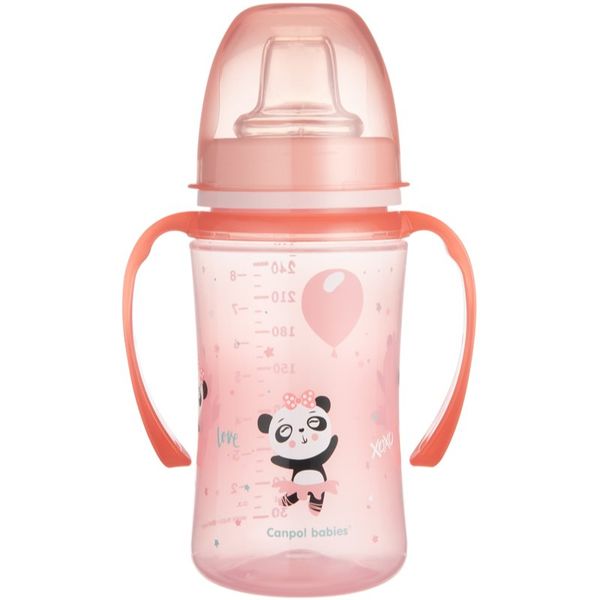 Canpol Babies Canpol babies Exotic Animals šalica za učenje pijenja s ručkama 6+ m Pink 240 ml