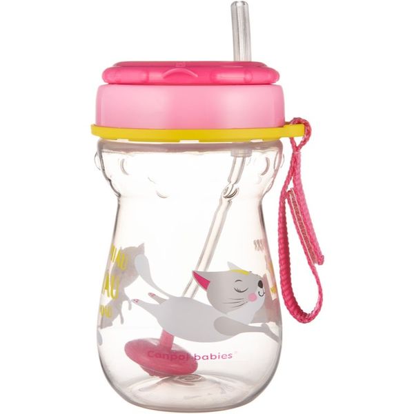 Canpol Babies Canpol babies Sport Cup šalica sa slamkom 9m+ Pink 350 ml