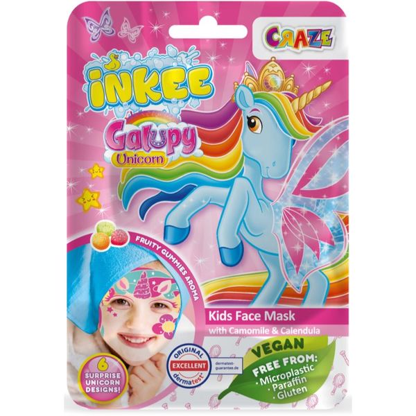 Craze Craze INKEE Unicorn Sheet maska za djecu 5y+ 1 kom