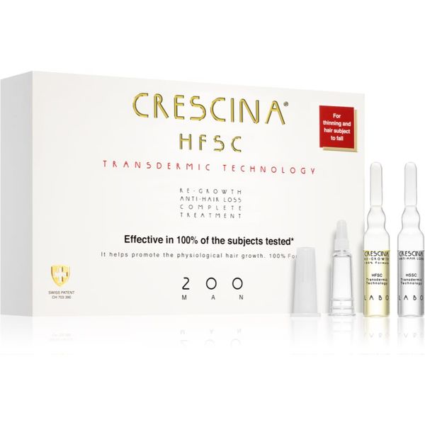 Crescina Crescina Transdermic 200 Re-Growth and Anti-Hair Loss tretman rasta kose protiv ispadanja kose za muškarce 20x3,5 ml