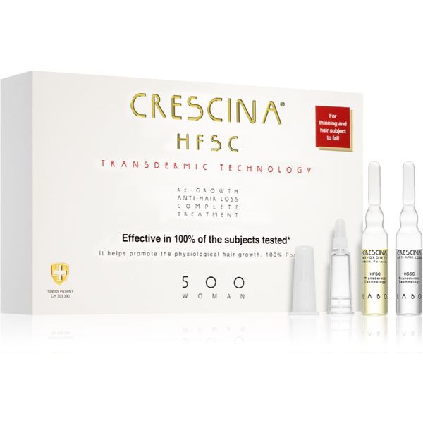 Crescina Crescina Transdermic 500 Re-Growth and Anti-Hair Loss tretman rasta kose protiv ispadanja kose za žene 20x3,5 ml