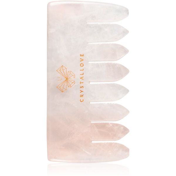 Crystallove Crystallove Rose Quartz Comb pomagalo za masažu za kosu i tijelo