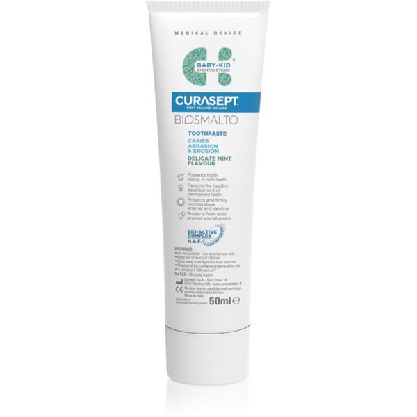 Curasept Curasept Biosmalto Baby-Kid zubna pasta za djecu s fluoridem Mint 50 ml