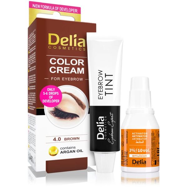 Delia Cosmetics Delia Cosmetics Argan Oil boja za obrve nijansa 4.0 Brown 15 ml