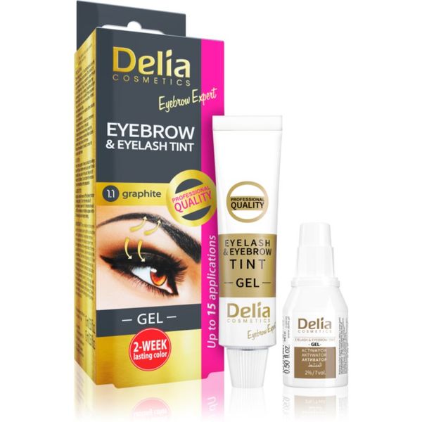 Delia Cosmetics Delia Cosmetics Eyebrow Expert boja za obrve i trepavice s aktivatorom nijansa 1.1. Graphite 2 x 15 ml