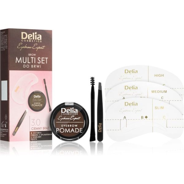Delia Cosmetics Delia Cosmetics Eyebrow Expert Zest set za oblikovanje obrva nijansa 3.0 Dark Brown 1 kom