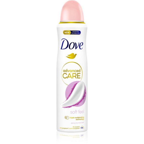 Dove Dove Advanced Care Soft Feel antiperspirant u spreju 72h Peony & Amber 150 ml