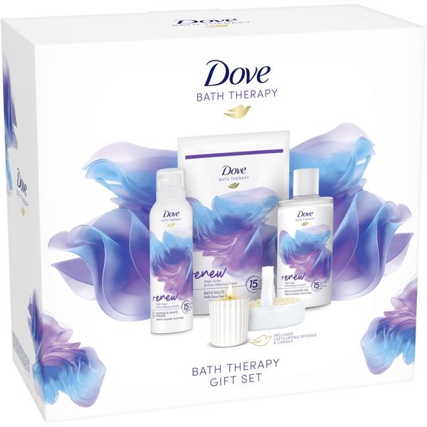 Dove Dove Bath Therapy Renew poklon set Wild Violet & Pink Hibiscus (za kupke)