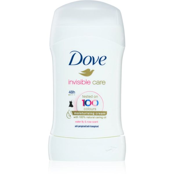 Dove Dove Invisible Care Antiperspirant čvrsti antiperspirant protiv bijelih mrlja bez alkohola Water Lily & Rose 40 ml
